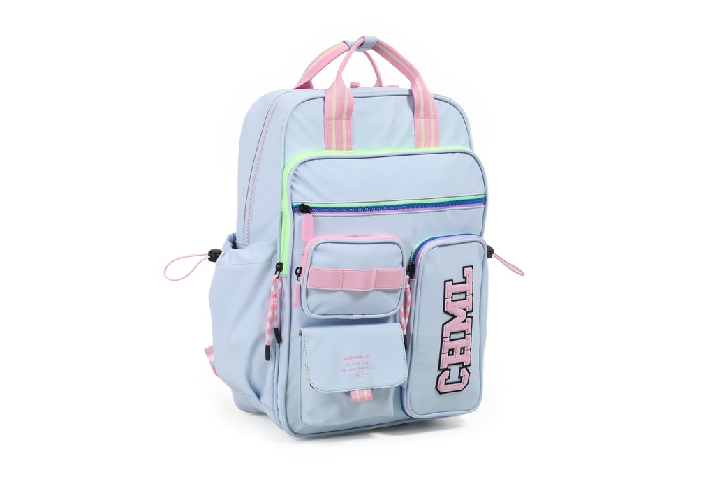 MOCHILA CHIMOLA GLOWING ESPALDA 17'' CELESTE