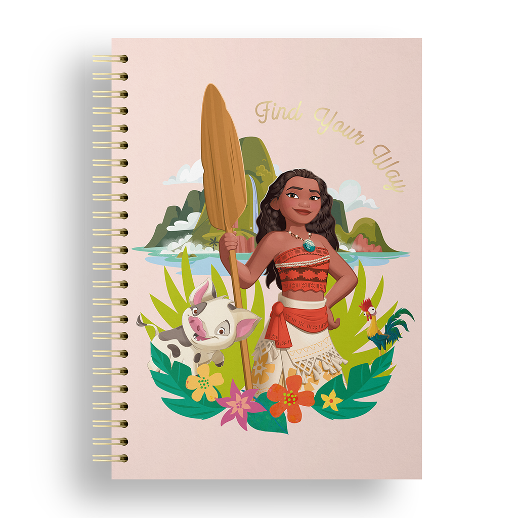 CUADERNO EZCO 16X21 TAPA DURA DOBLE ESPIRAL 80 HOJAS RAYADAS PRINCESAS