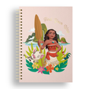 CUADERNO EZCO 16X21 TAPA DURA DOBLE ESPIRAL 80 HOJAS RAYADAS PRINCESAS