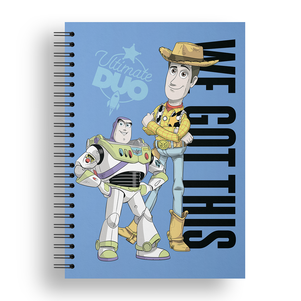 CUADERNO EZCO 16X21 TAPA DURA DOBLE ESPIRAL 80 HOJAS RAYADAS TOY STORY