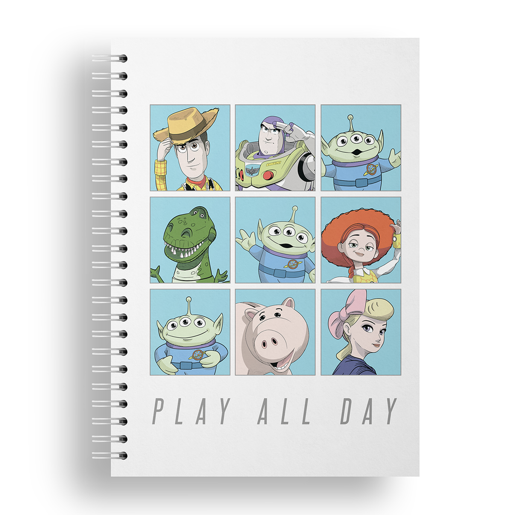 CUADERNO EZCO 16X21 TAPA DURA DOBLE ESPIRAL 80 HOJAS RAYADAS TOY STORY