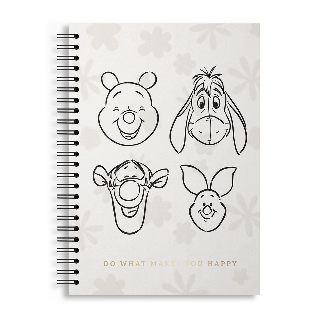 CUADERNO EZCO A4 TAPA DURA DOBLE ESPIRAL 80 HOJAS RAYADAS WINNIE POOH