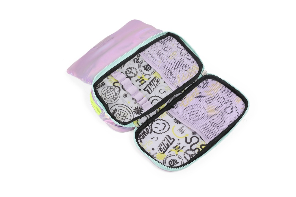 CARTUCHERA CHIMOLA PUFFY AND SHINY LIGHT PURPLE