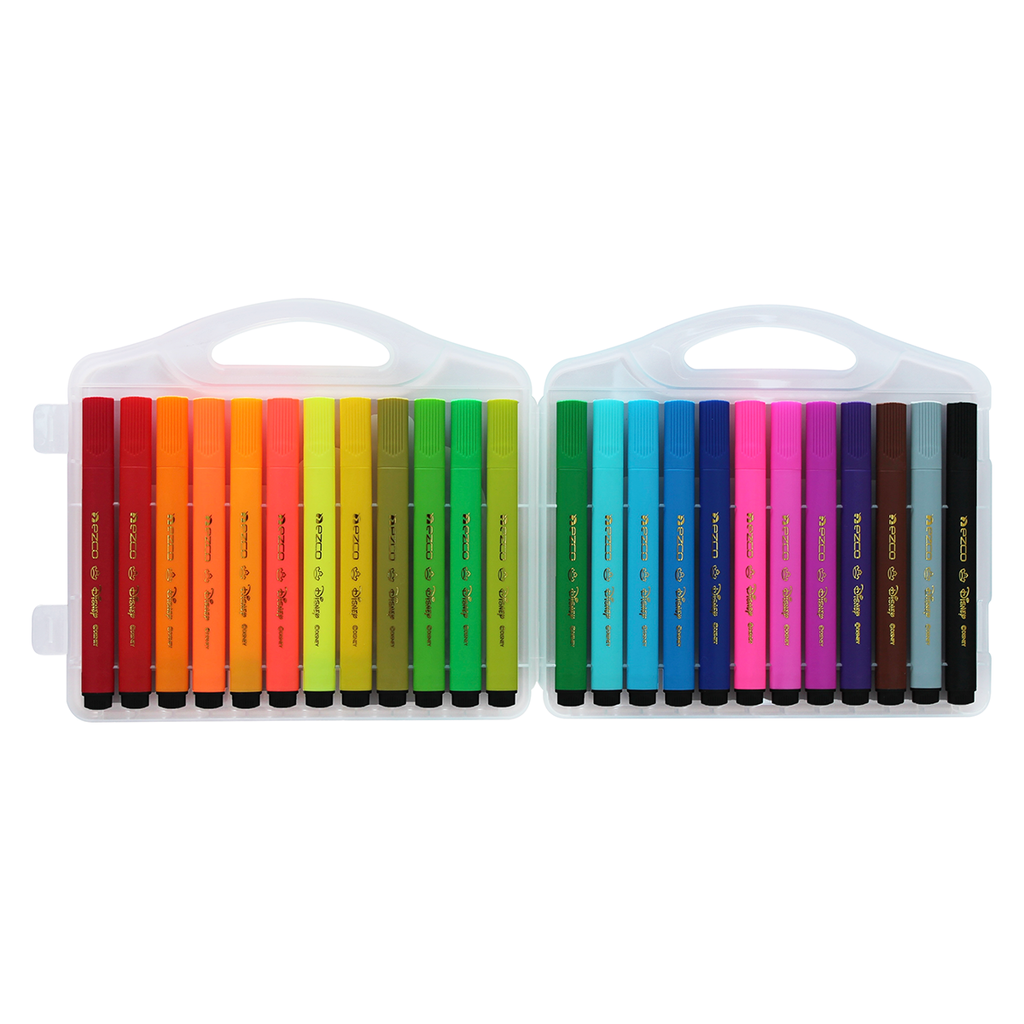 MARCADORES EZCO TRIANGULARES X 24 COLORES PRINCESAS