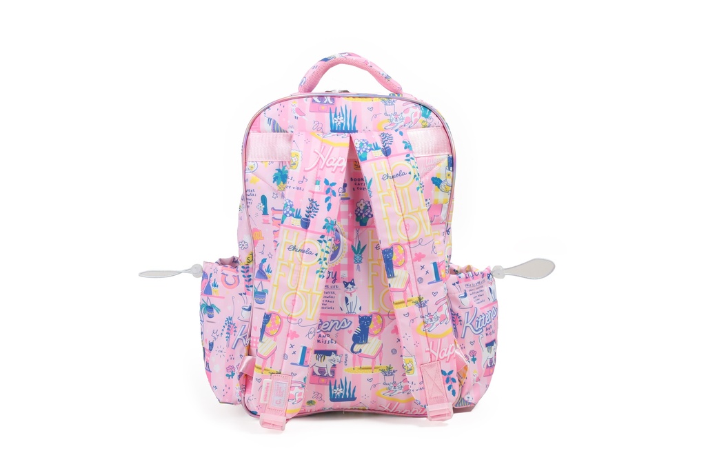 MOCHILA CHIMOLA MY FRIENDS  ESPALDA 17'' BLOOMING CATS PINK