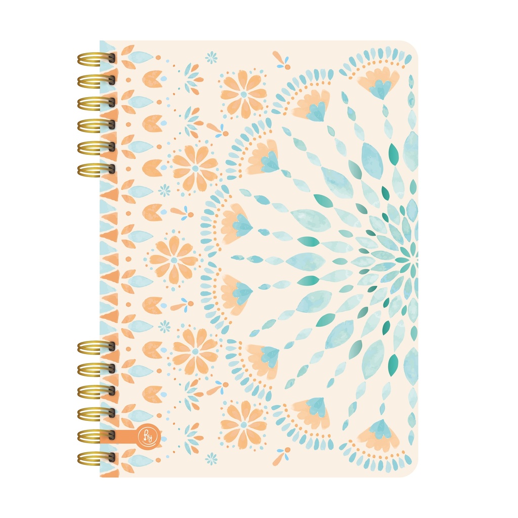 CUADERNO RY A5 ANILLADO 15x21cm 80 HOJAS RAYADAS LINEA ACUARELA 1018