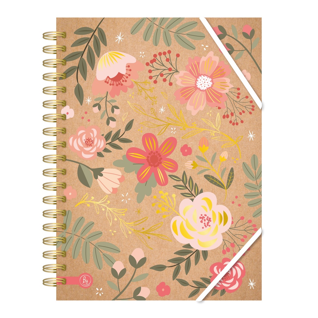 CUADERNO RY UNIVERSITARIO 20X28 ANILLADO TAPA DURA 100 HOJAS KRAFTY 1043