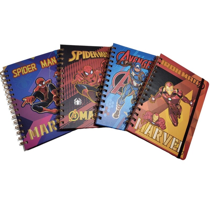 CUADERNO ANILLADO TAPA DURA CON ELASTICO VARIOS PERSONAJES