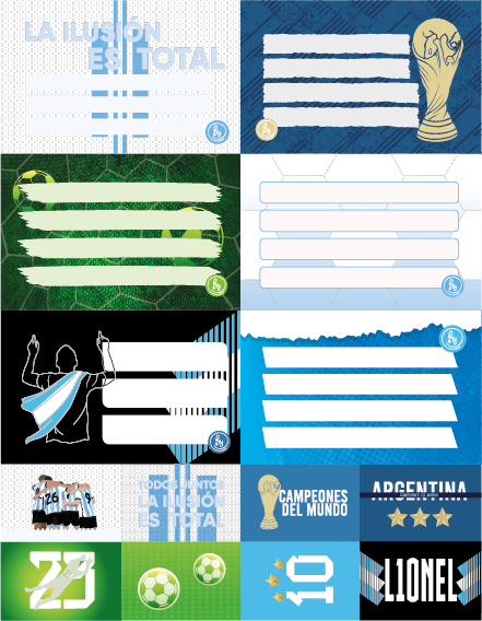 ETIQUETAS RY X6 + 8 STICKERS ARGENTINA