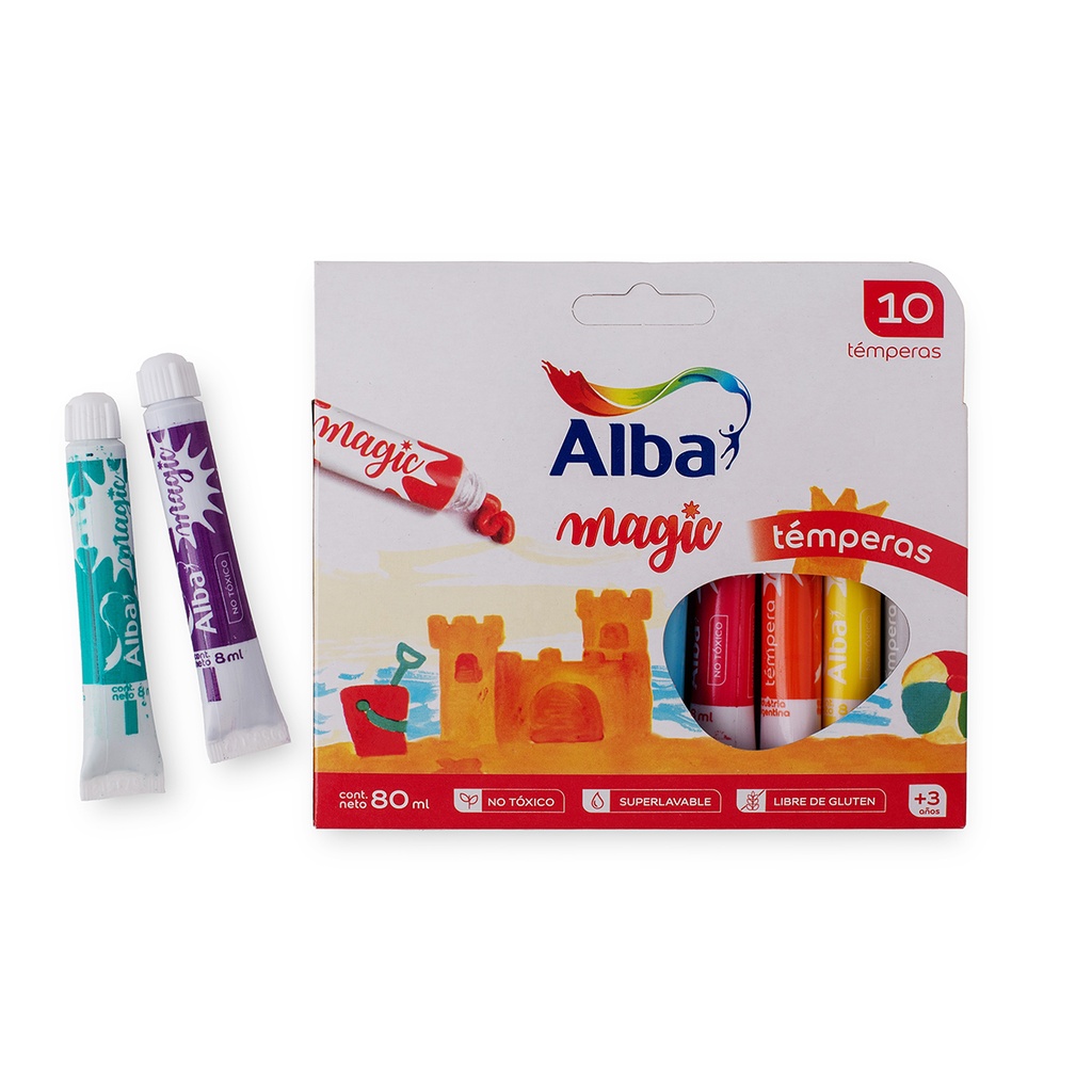 TEMPERA ALBA MAGIC 8ML X 10 SURTIDO