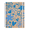 CUADERNO RY A5 15X21 ANILLADO 80 HOJAS KRAFTY 1002