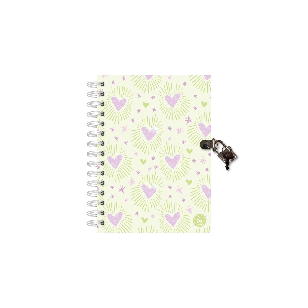 DIARIO INTIMO RY ANILLADO CON CANDADO 13X18 50 HOJAS LINEA SHINE 1049