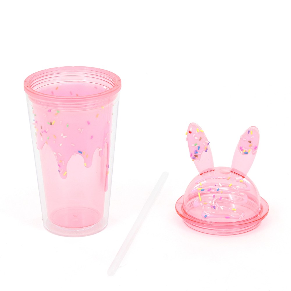 VASO TRENDY 450ML CONEJO ROSA 19020