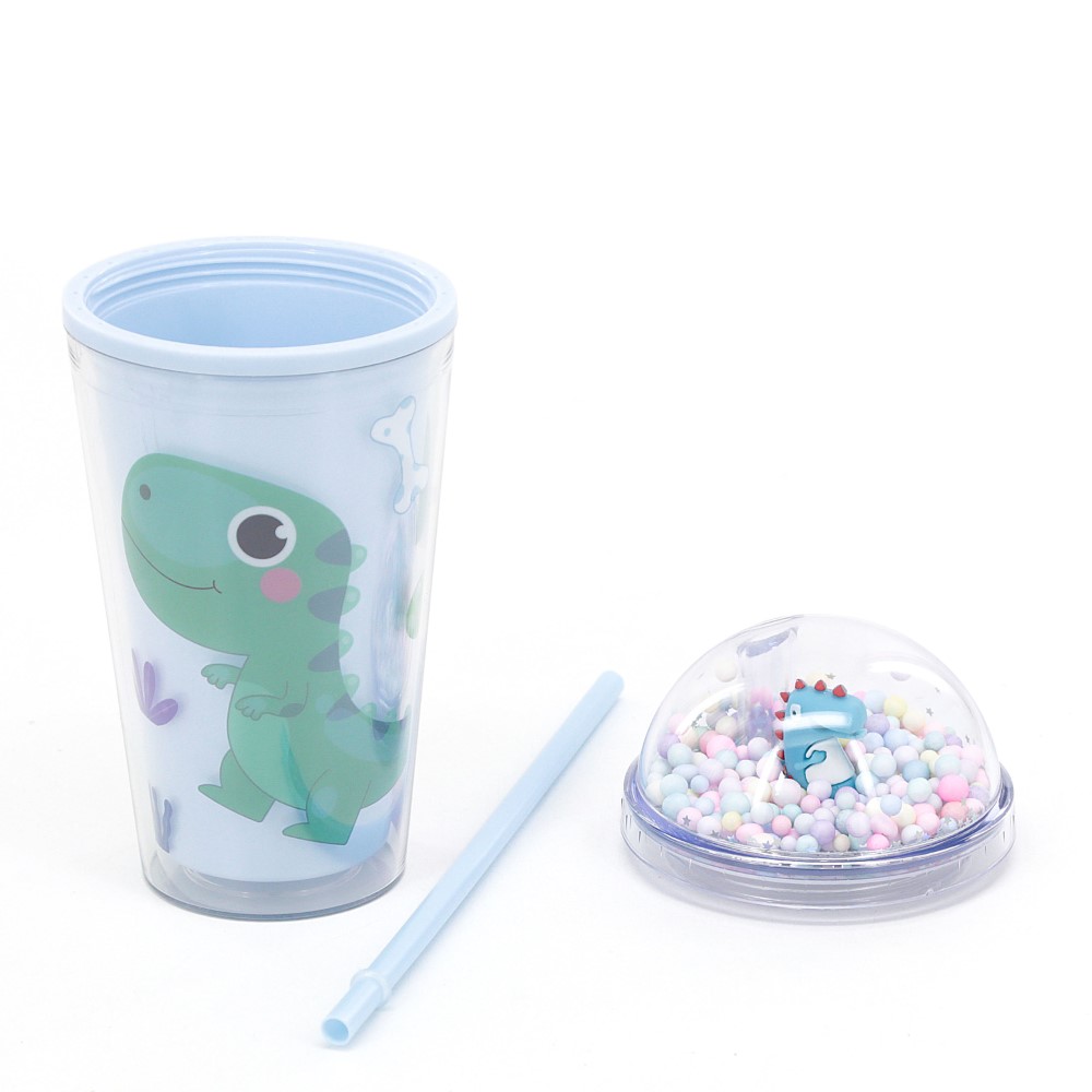VASO TRENDY 450ML DINO CELESTE 19025