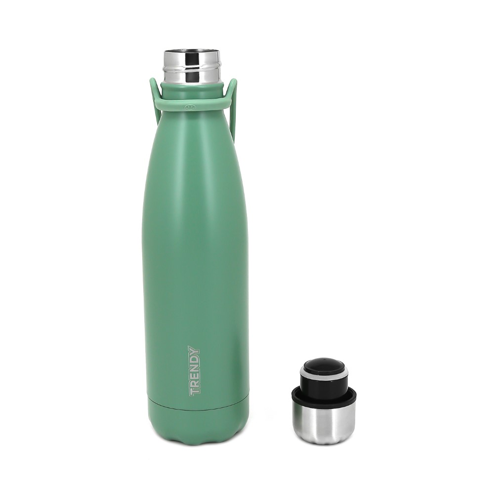 BOTELLA TERMICA TRENDY CON AGARRADERA 500ML VERDE