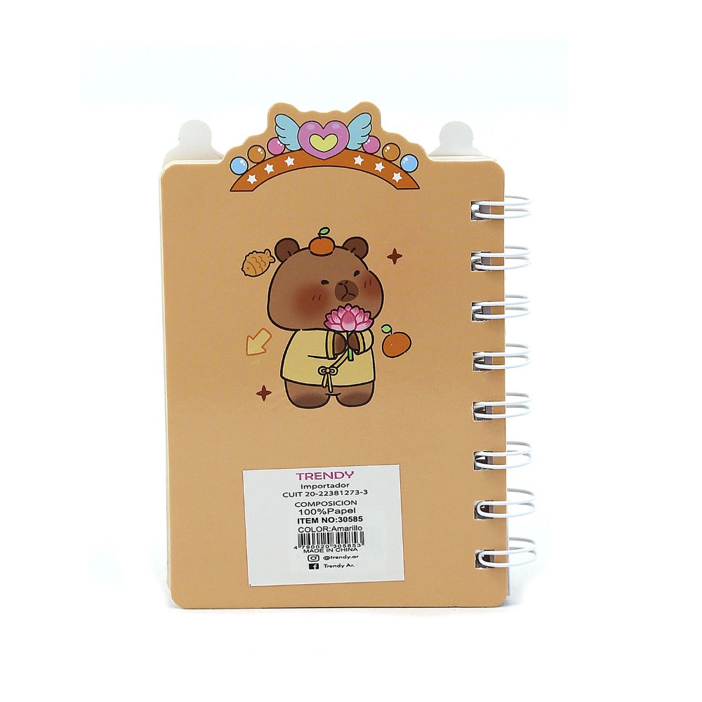 LIBRETA TRENDY MINI CAPYBARA AMARILLO