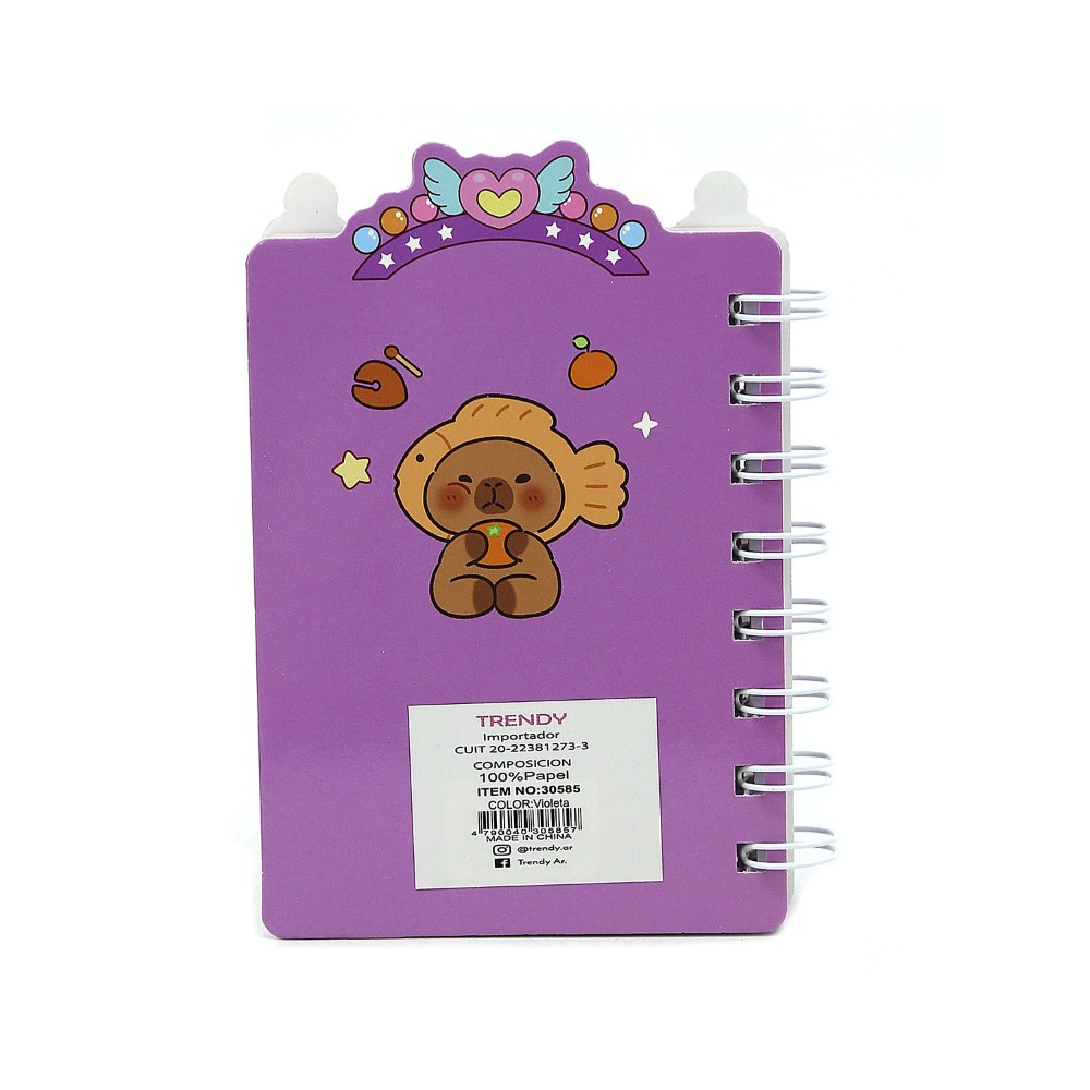 LIBRETA TRENDY MINI CAPYBARA VIOLETA