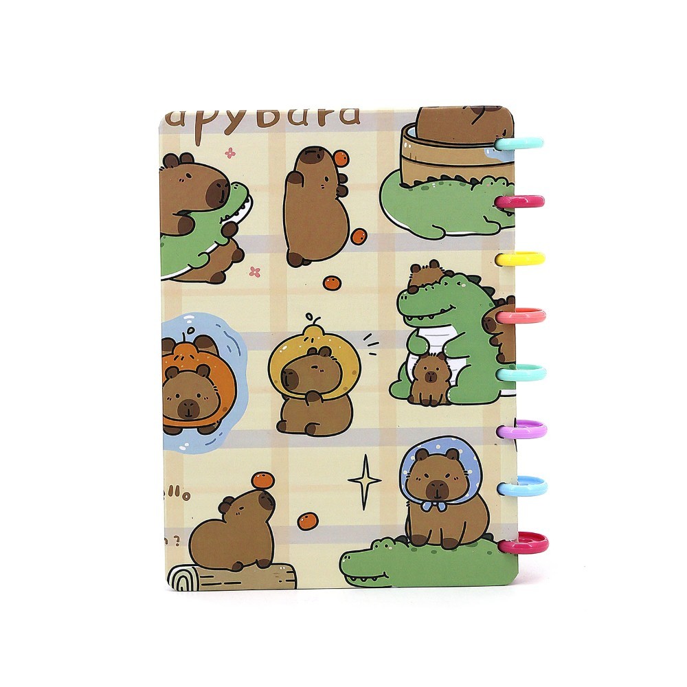 CUADERNO TRENDY A5 CON DISCOS CAPYBARA DINO