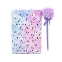 SET TRENDY CUADERNO + BOLIGRAFO CORAZONES LILA