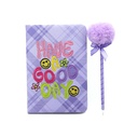 SET TRENDY CUADERNO + BOLIGRAFO HAVE A GOOD DAY LILA