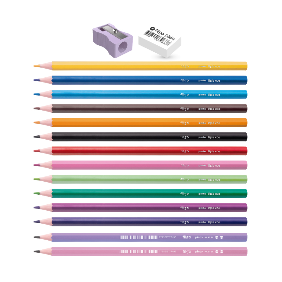 PINTURITAS FILGO X12 LARGAS + 2 LAPICES GRAFITO HB+SACAPUNTA+GOMA LEOPARDA