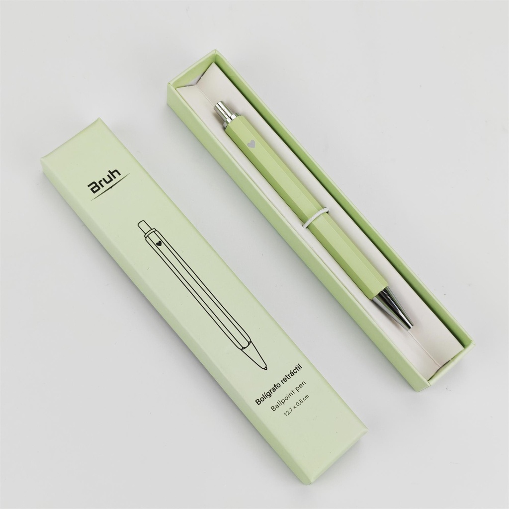 BOLIGRAFO OLAMI RETRACTIL BONN NEGRO-CELESTE-NATURAL-VERDE-BEIGE-ROSA