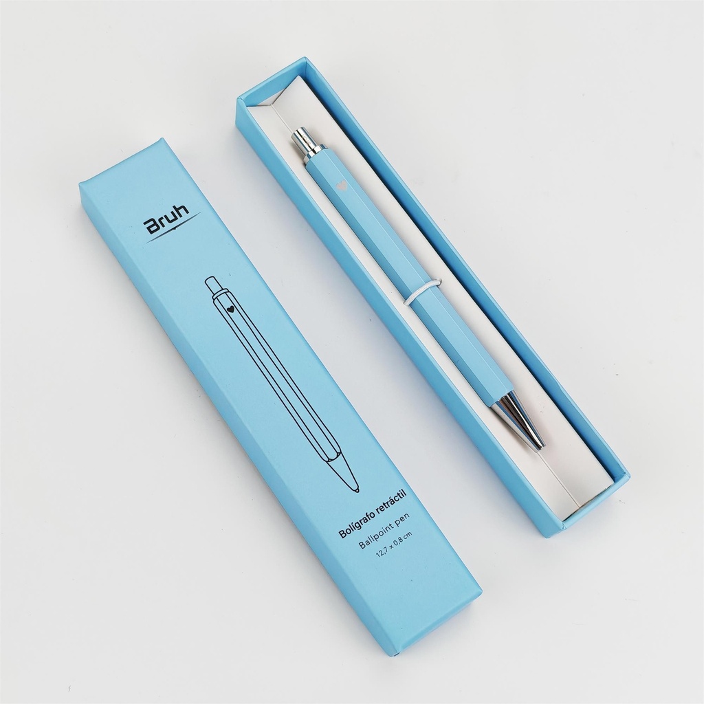 BOLIGRAFO OLAMI RETRACTIL BONN NEGRO-CELESTE-NATURAL-VERDE-BEIGE-ROSA