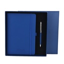 CUADERNO Y BOLIGRAFO OLAMI GRIS-ROSA-AZUL