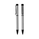 BOLIGRAFO OLAMI RETRACTIL BERLIN EN ESTUCHE DE SOBRE DE PANA NEGRO-BLANCO GRIS -ROJO