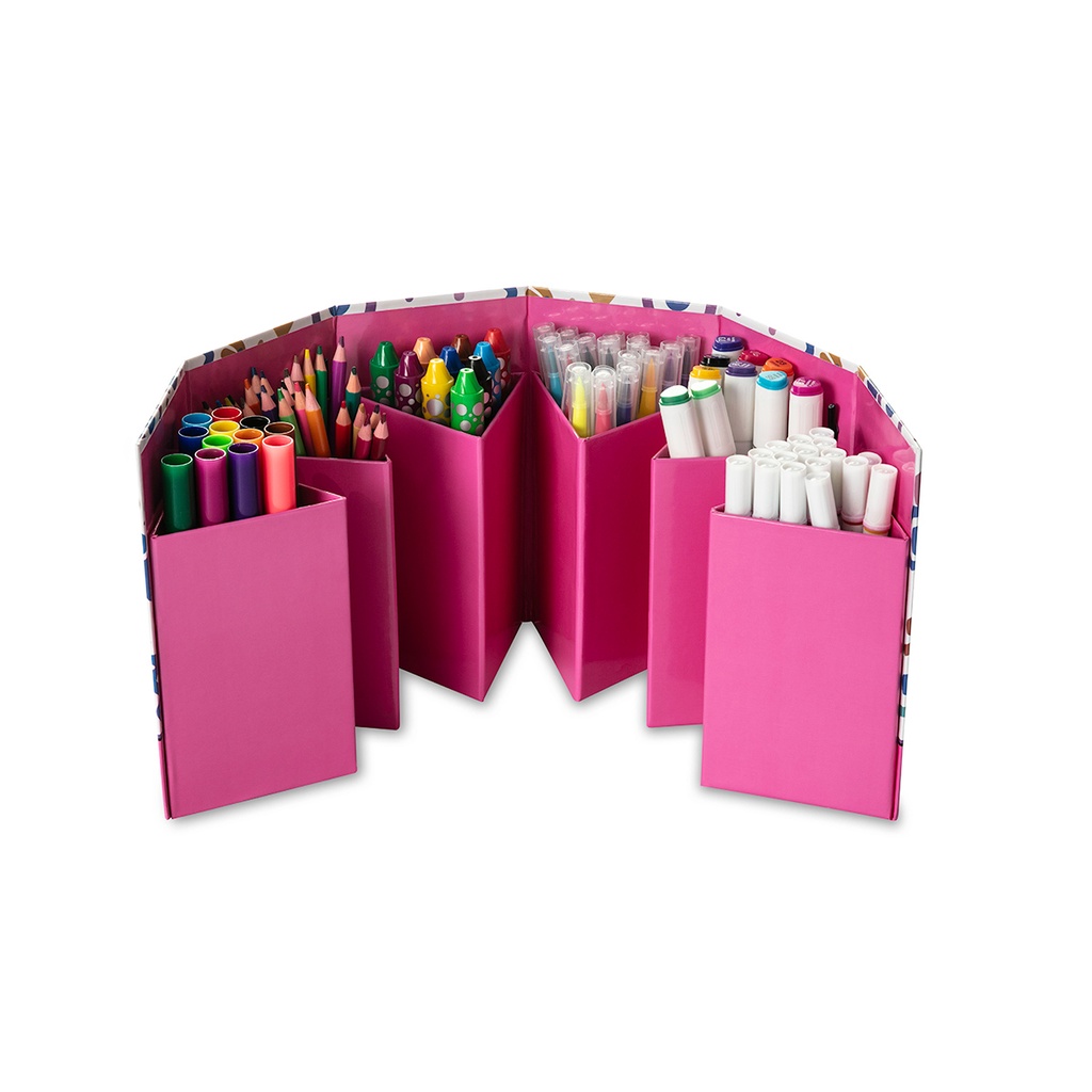 CAJA EXAGONAL OLAMI 90 PIEZAS UNICORNIO