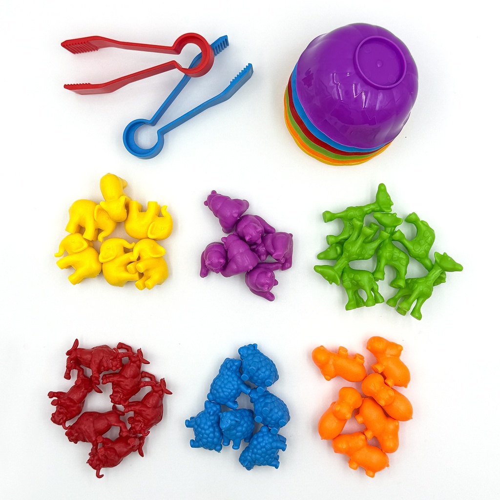 JUEGO DE CONTEO Y CLASIFICACION BARCO DE PAPEL CLASIFICOLOR ANIMALES