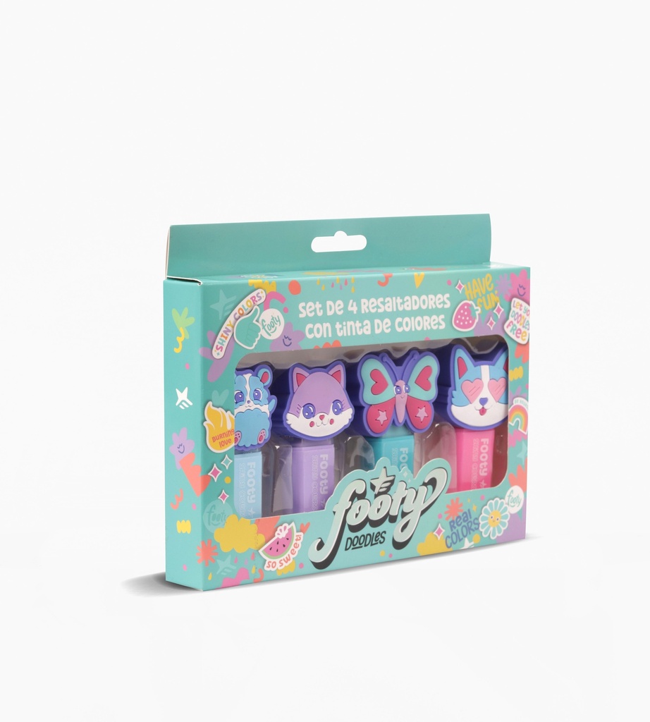 RESALTADOR FOOTY SHINY COLORS MINI X4