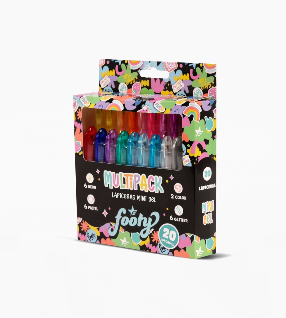 BOLIGRAFO FOOTY MINI GEL MULTIPACK X20