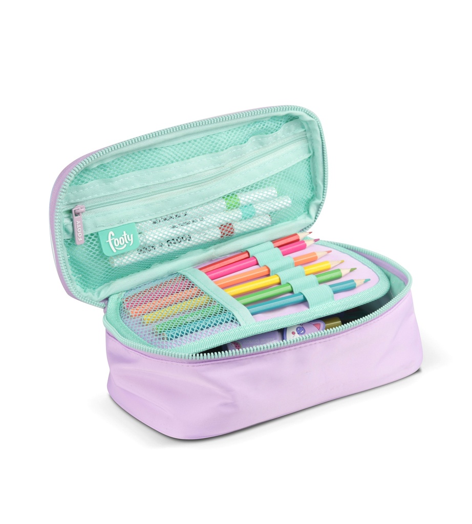 CARTUCHERA FOOTY CON DIVISION INTERNA  BE CAPY LILA