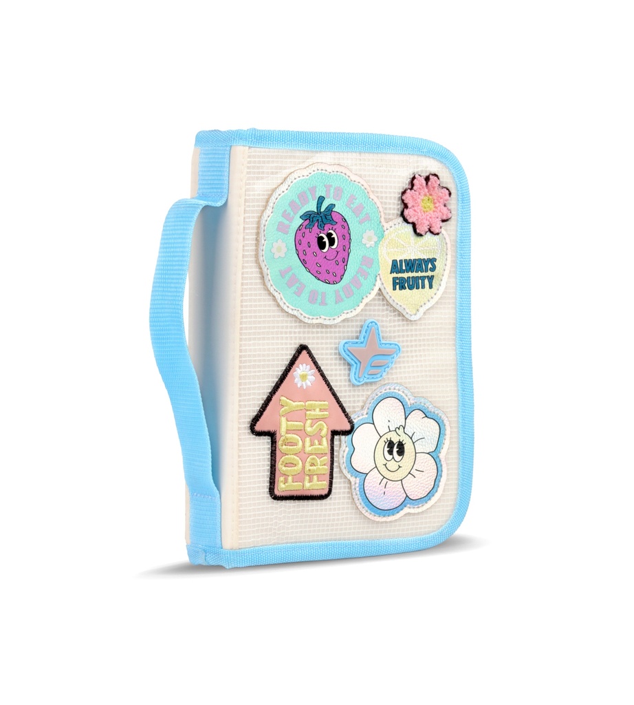 CARTUCHERA FOOTY RIGIDA 1 CIERRE CON INTERIOR DESPLEGABLE CRUDO