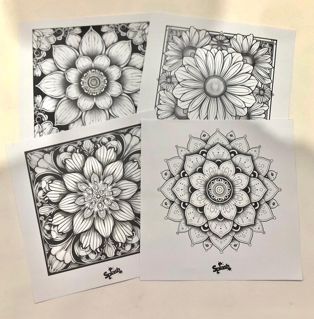 LAMINA PARA COLOREAR SPLASH MANDALAS