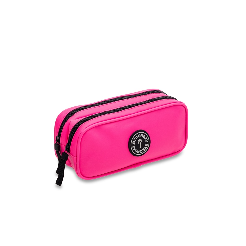 CARTUCHERA BYRON 2 CIERRES RECTANGULAR FLUO