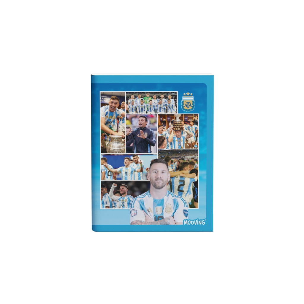 CUADERNO MOOVING 16X21 TAPA FLEXIBLE ABROCHADO 48 HOJAS AFA SELECCION