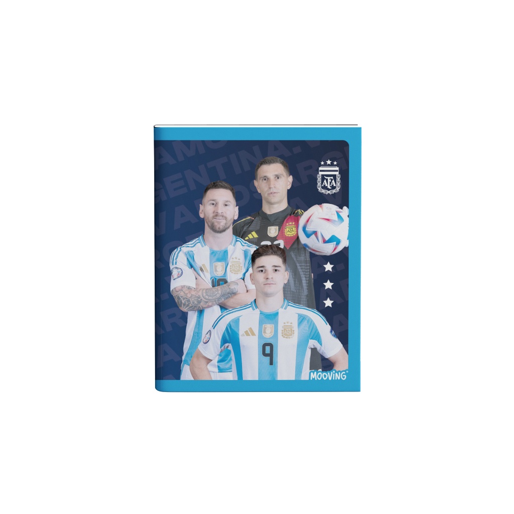 CUADERNO MOOVING 16X21 TAPA FLEXIBLE ABROCHADO 48 HOJAS AFA SELECCION