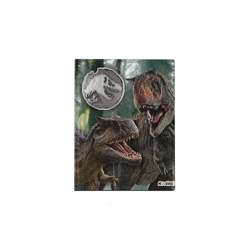 CUADERNO MOOVING 16X21 TAPA DURA COSIDO 48 HOJAS JURASSIC WORLD