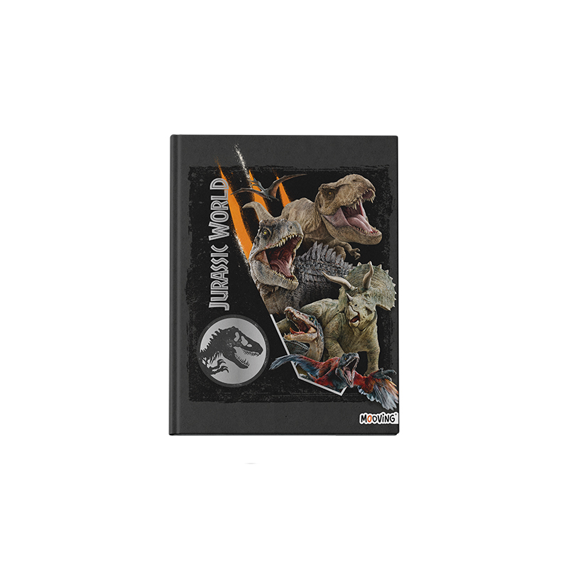 CUADERNO MOOVING 16X21 TAPA DURA COSIDO 48 HOJAS JURASSIC WORLD
