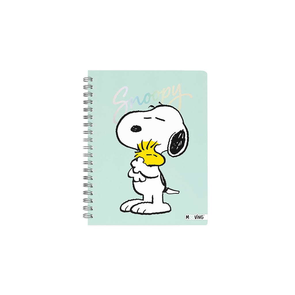 CUADERNO MOOVING 16X21 TAPA DURA CON ESPIRAL 80 HOJAS SNOOPY