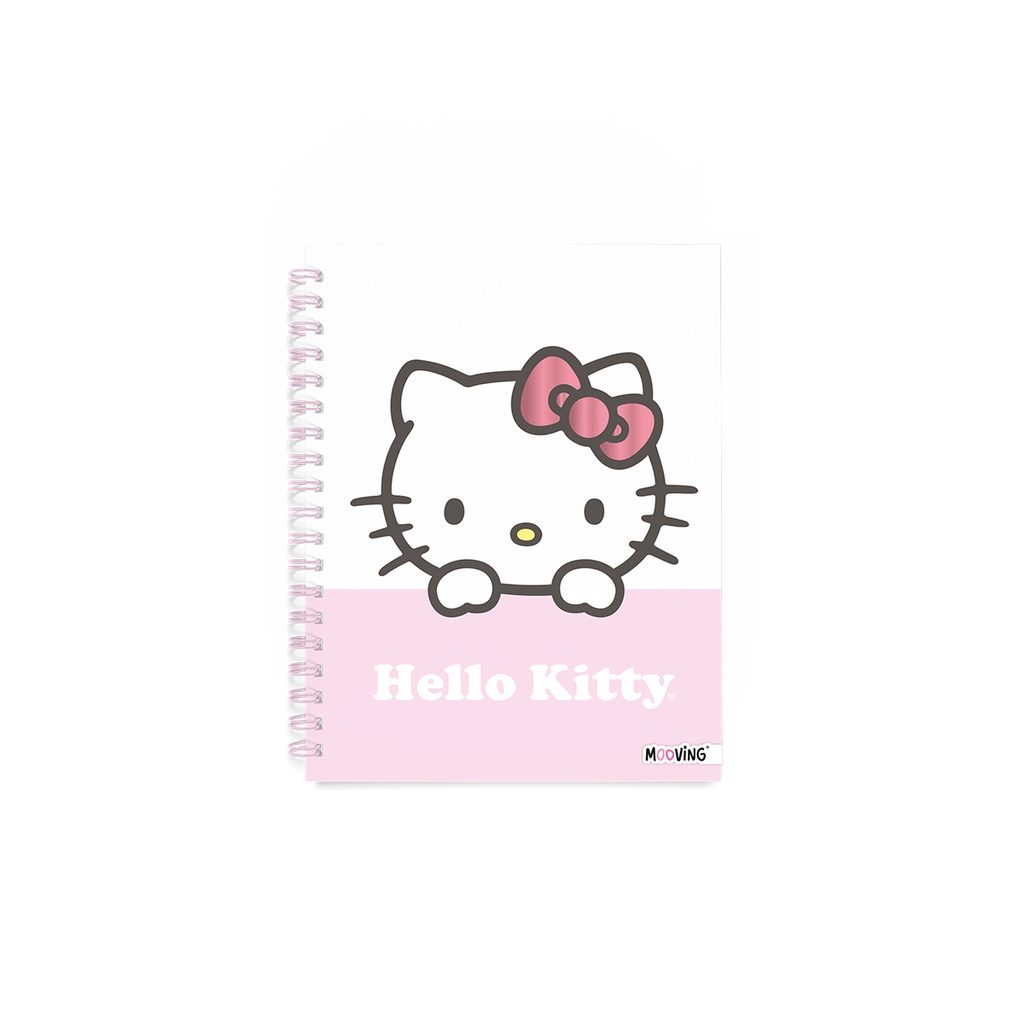 CUADERNO MOOVING TAPA DURA CON ESPIRAL 16X21 80H HELLO KITTY