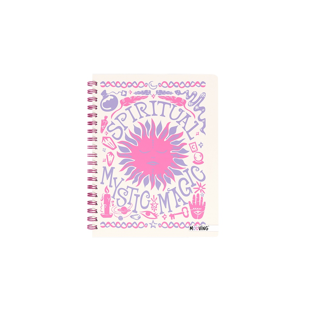CUADERNO MOOVING 16X21 TAPA DURA CON ESPIRAL 80 HOJAS MYSTIC