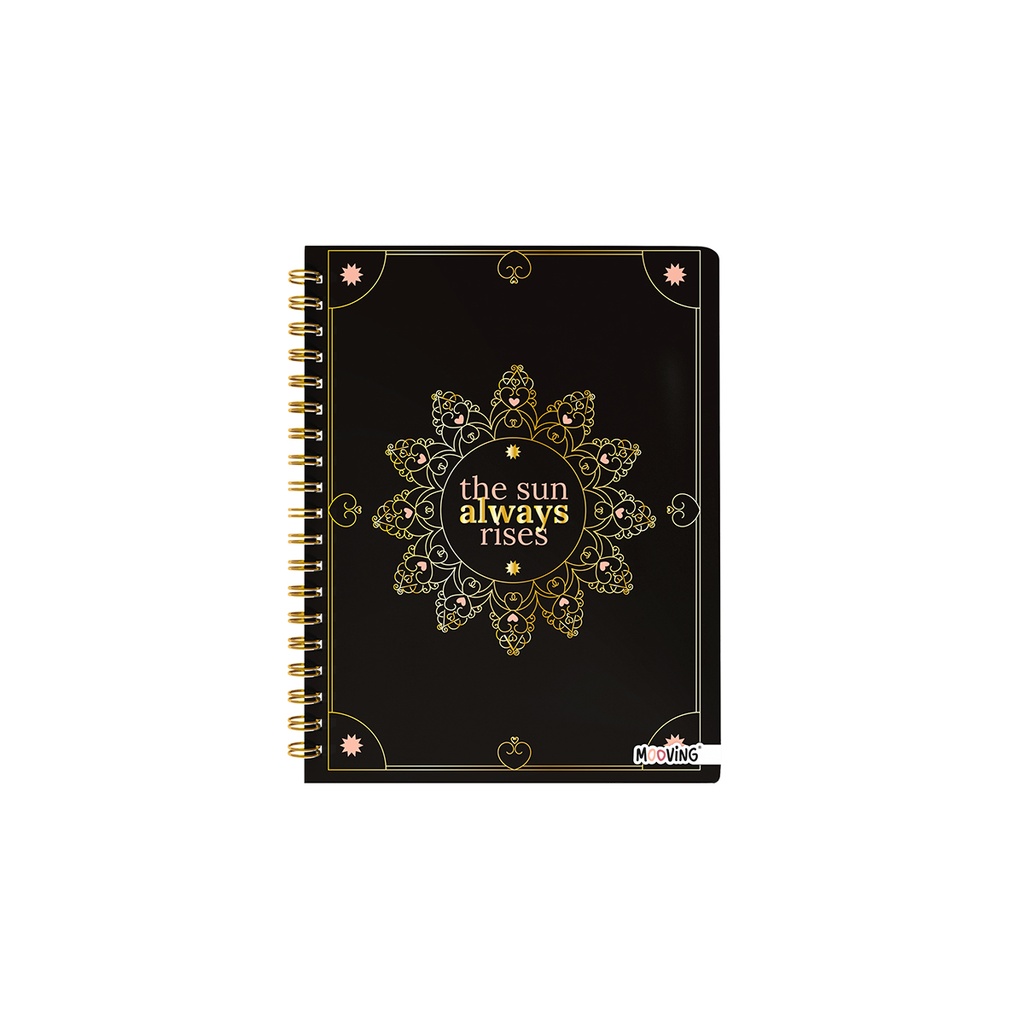 CUADERNO MOOVING 16X21 TAPA DURA CON ESPIRAL 80 HOJAS BOHO