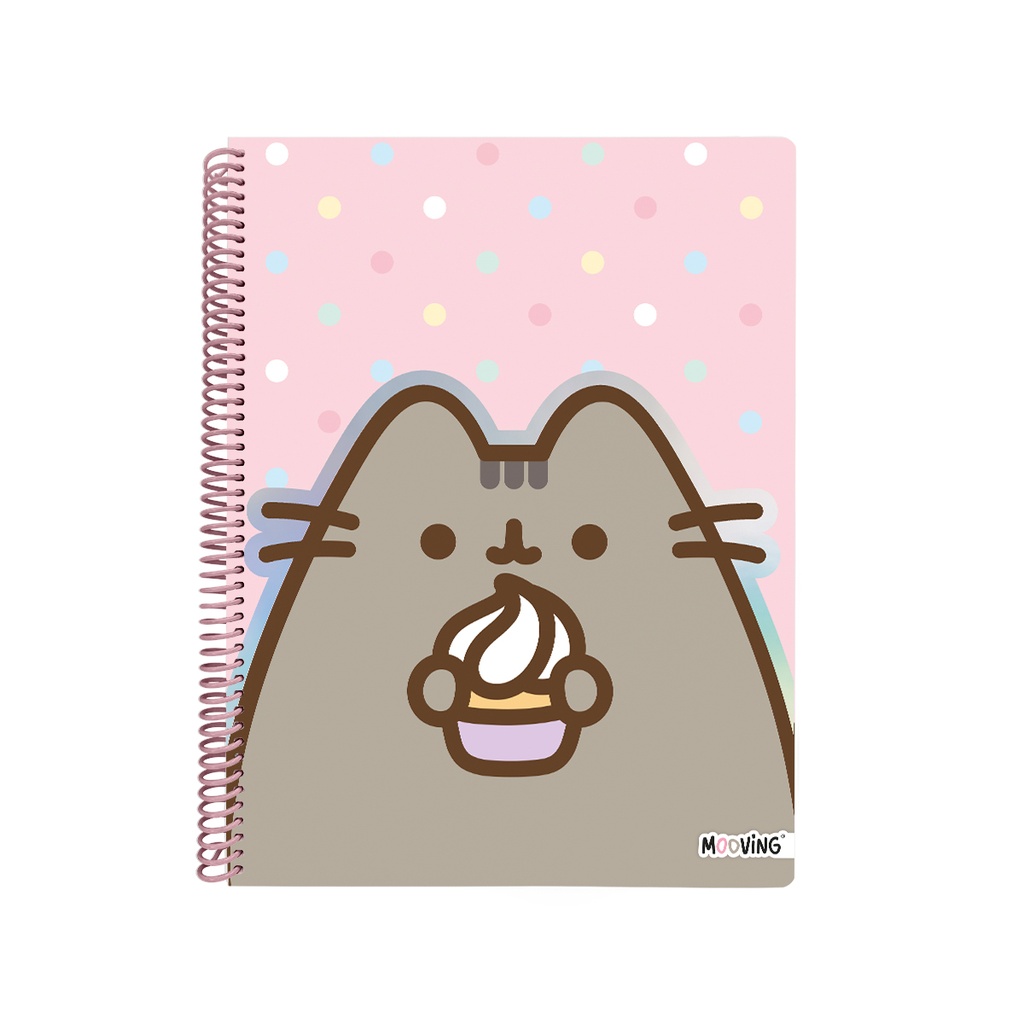 CUADERNO MOOVING A4 UNIVERSITARIO 80 HOJAS PUSHEEN RAYADO