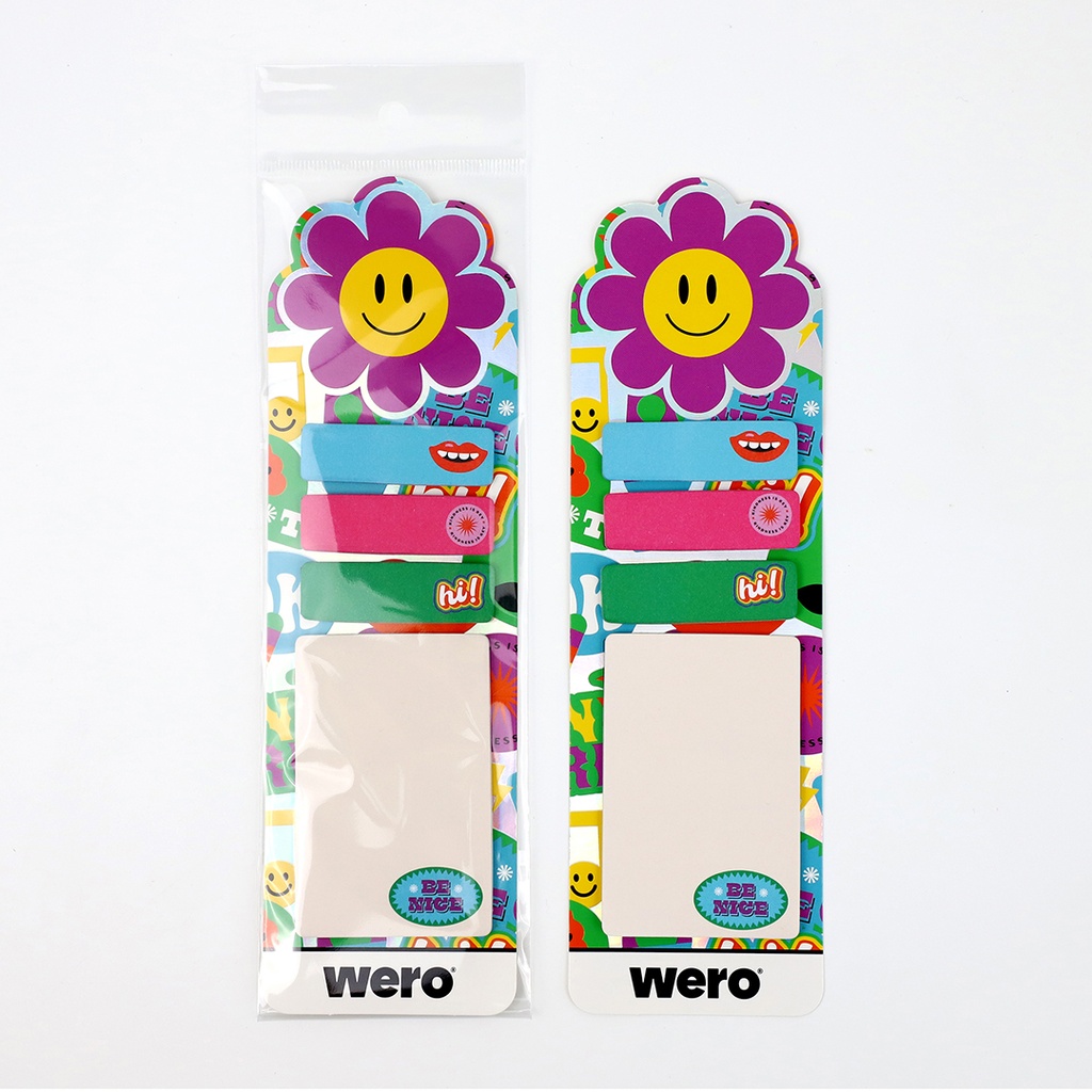 NOTAS ADHESIVAS WERO ENJOY, LUCKY BE NICE Y CIAO