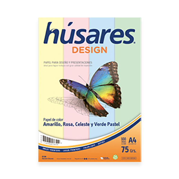 RESMA HUSARES DESIGN A4 75G X100H MULTICOLOR