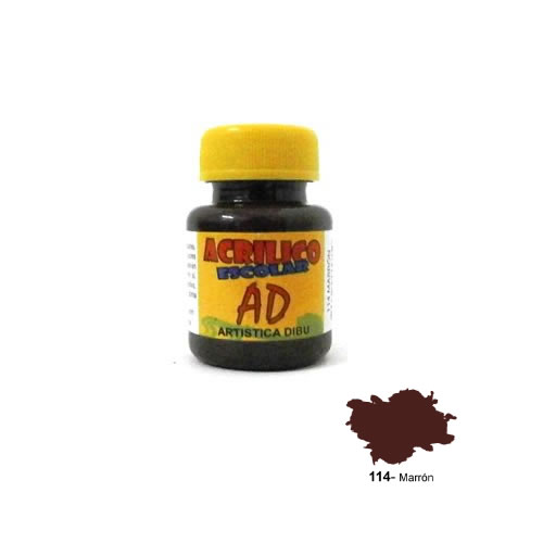 ACRILICO ESCOLAR AD 40ML COLOR MARRON