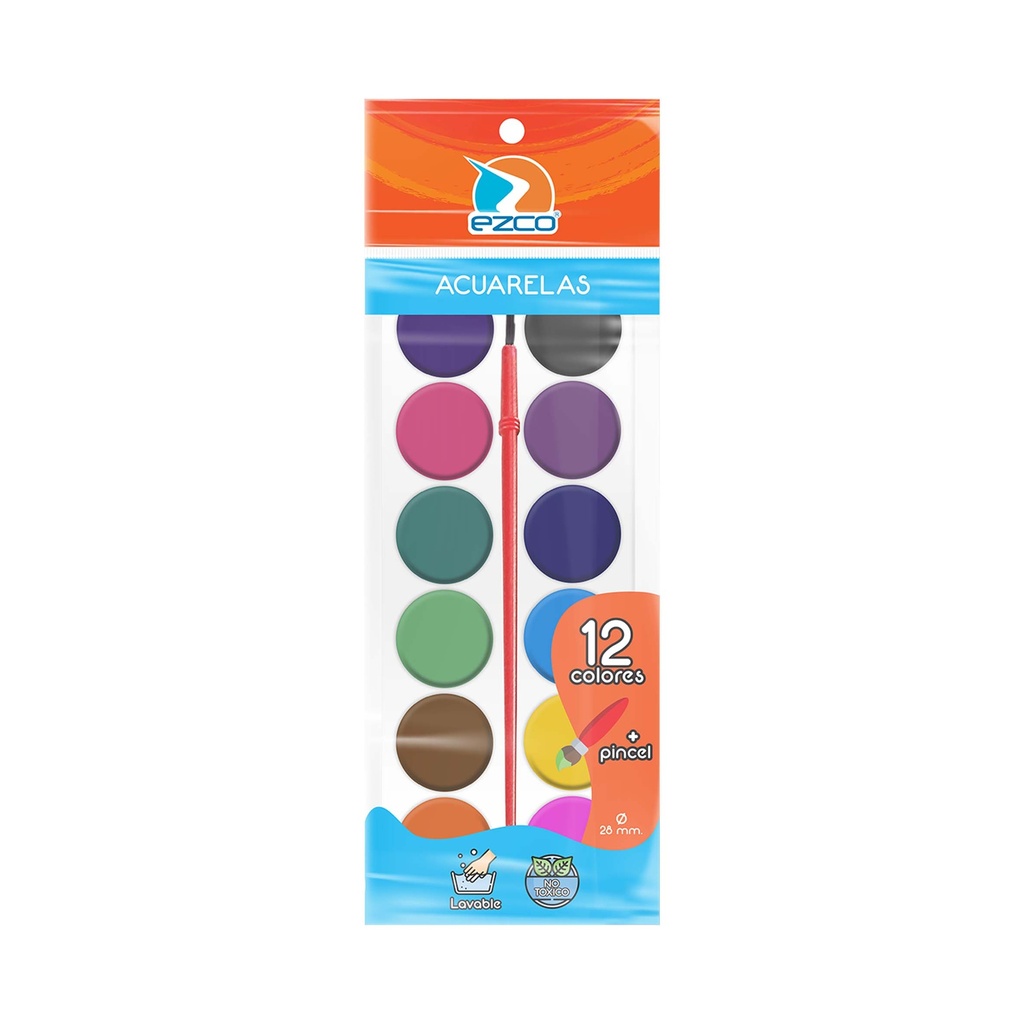 ACUARELA EZCO X12 COLORES BLISTER